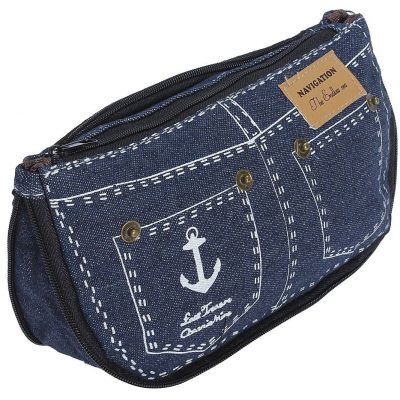 Denim Canvas Cosmetic Bag Just $2.59 + FREE Shipping!