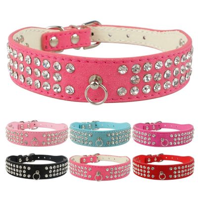 Leather Dog Collars with Rhinestones Only $4.38! Ships FREE!