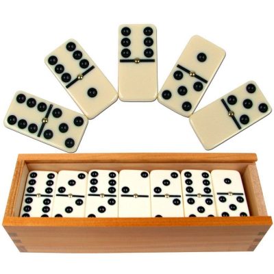 Double Six Premium Dominoes (28 Pc) With Wood Case Only $13.99!  Down From $19.99!