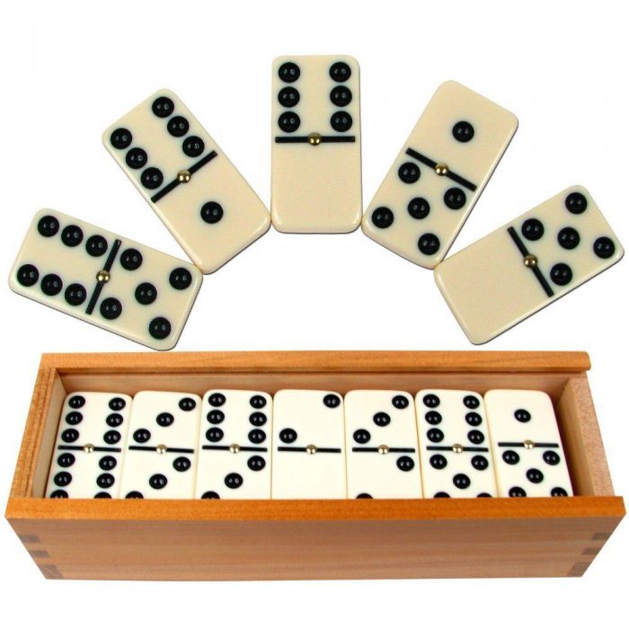 Double Six Premium Dominoes (28 Pc) With Wood Case Only $13.99! Down From $19.99!