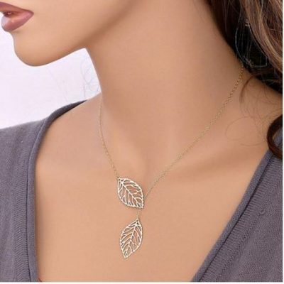 Double Leaf Necklace Just $3.35 + FREE Shipping!