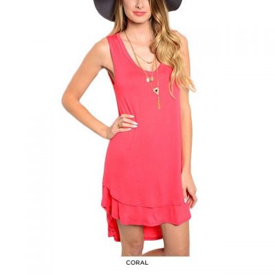 Sleeveless Knit Dress With Double-Layered Hi-Lo Hem Only $21 Shipped!