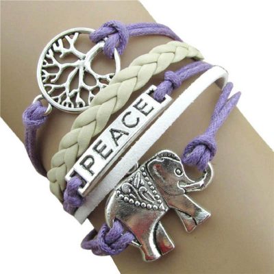 Leather Rope Chain Bracelet With Elephant Charm Only $3.28 Ships FREE!