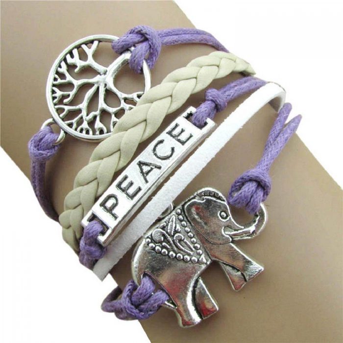Leather Rope Chain Bracelet With Elephant Charm Only $3.28 Ships FREE!