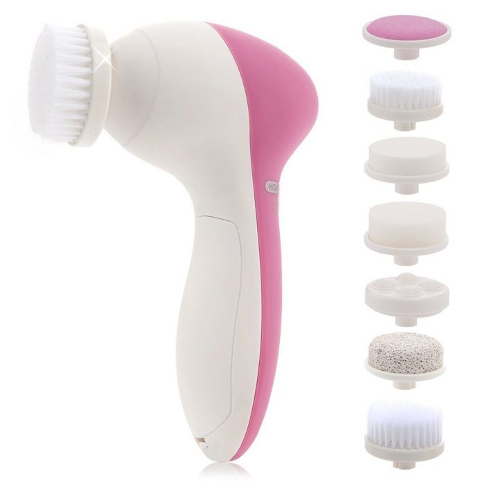 Facial Brush System: Massager / Cleanser / Exfoliator with 7 Brush Heads Just $12.99! (Reg. $20)