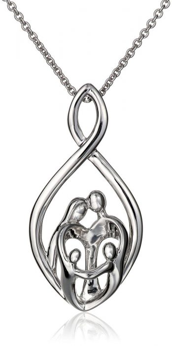 Sterling Silver Parents and Children Infinity Pendant Necklace, 18" Was $75 Now Only $24!