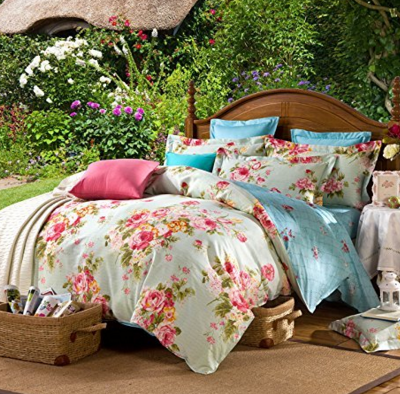 Twin 3pc Peony Flowers Floral Duvet Cover Sets Just $48!  Down From $289!