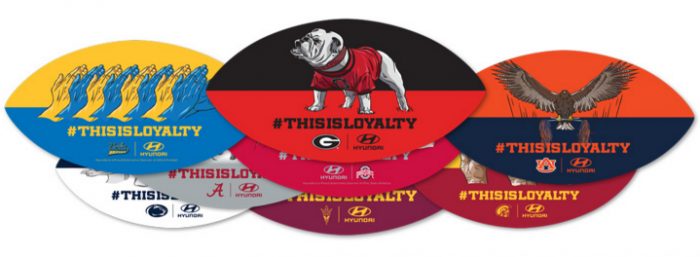 FREE College Football Team Sticker Cling From Hyundai!