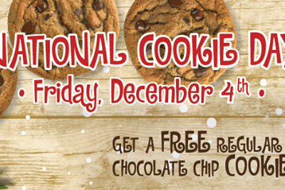 FREE Chocolate Chip Cookie On 12/4!