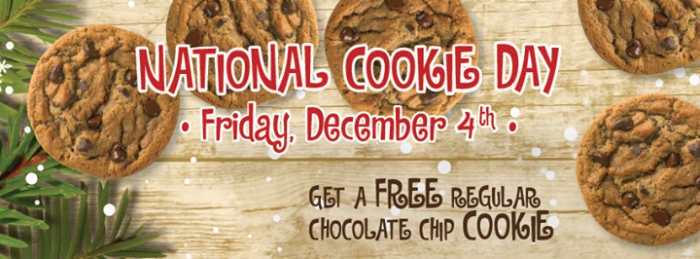 FREE Chocolate Chip Cookie On 12/4!