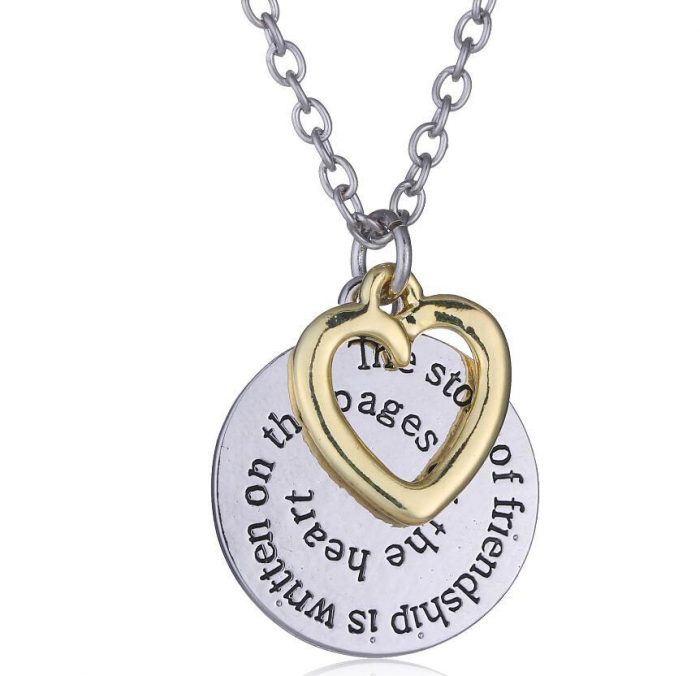 Disc and Heart Friendship Necklace Only $4.69! Ships FREE!