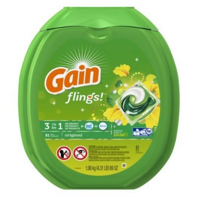 Gain Flings Original Laundry Detergent Pacs 81 Ct Only $17.97!