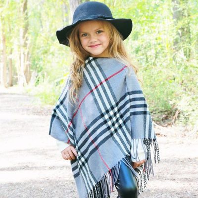 Girls Plaid Poncho Just $10.99!