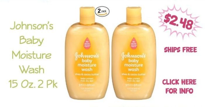 Johnson’s Baby Moisture Wash 15 Ounce Bottles 2 Pk Only $2.48 Each!