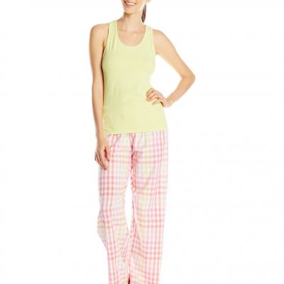 Hanes Women’s Ladies Tank with Woven Sleep Pant Pajama Set Only $11.67!