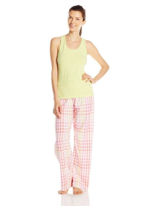 Hanes Women's Ladies Tank with Woven Sleep Pant Pajama Set Only $11.67!