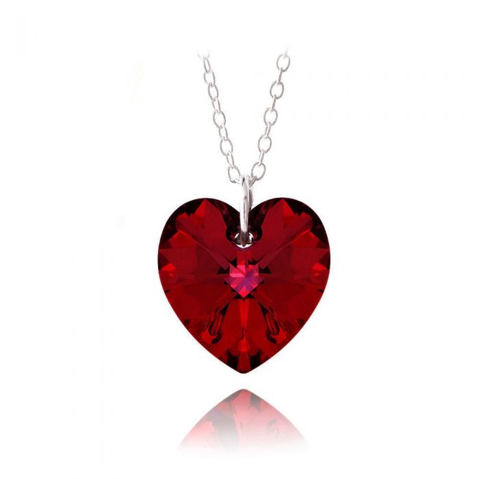Ruby Red Swarovski Elements Heart Necklace, 18" Only $7.99 Plus FREE Shipping!