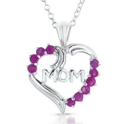 Sterling Silver & Genuine Ruby Pendant Necklace Just $16.99! Down From $125.00! Ships FREE!