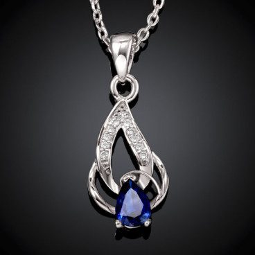 White Gold Plated Crystal Double Pendant Necklace Just $6.99! Down From $99.99! Ships FREE!