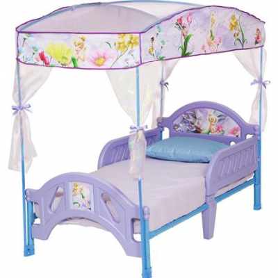 Disney Tinkerbell Fairies Toddler Bed with Canopy Only $66 + FREE Shipping (Reg. $90)!