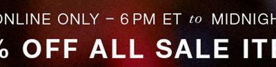 Express 50% Off All Sale Items TONIGHT ONLY!