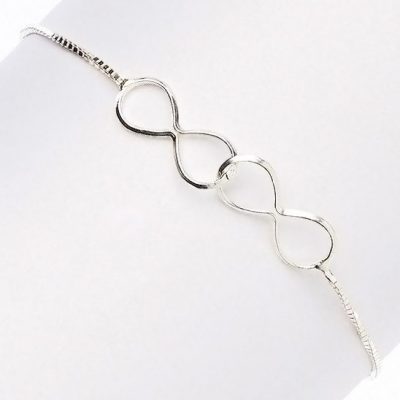 Sterling Silver Interlocked Infinity Box Chain Bracelet Only $6.99!
