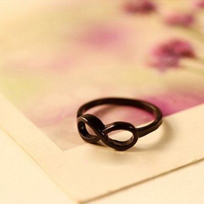 Infinity Ring in Black or Silver Only $0.73 SHIPPED!