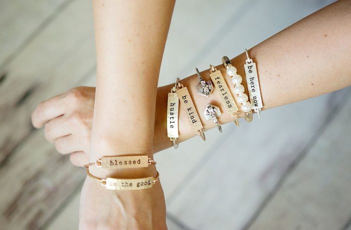 Stamped Sayings Bar Bracelets Only $6.99!