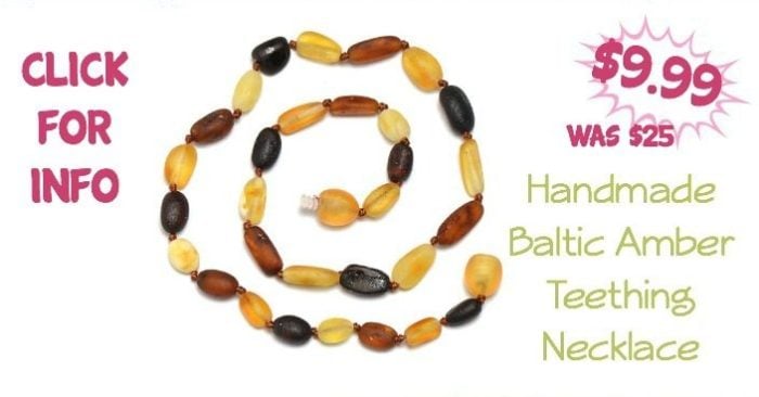 Handmade Baltic Amber Teething Necklace Only $9.99 (Reg $25