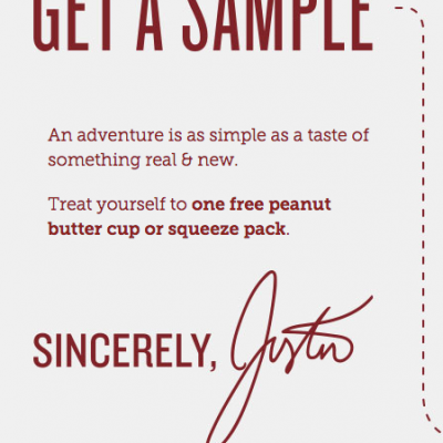 FREE Peanut Butter Cup Or Squeeze Pack From Justins!