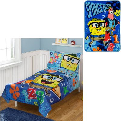 BONUS Blanket with Nickelodeon SpongeBob 4pc Toddler Bedding Set Just $19.99 Down From $54.00 At Walmart!