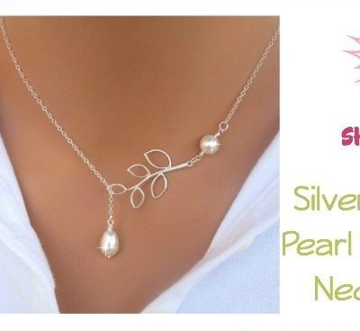 Silver Leaf and Pearl Pendant Necklace Just $2 + FREE Shipping!