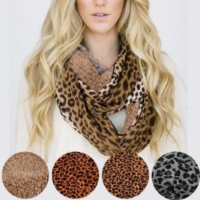 Leopard Print High Quality Infinity Sherpa Fashion Scarves Just $6.99 Down From $40.99 At GearXS! Ships FREE!