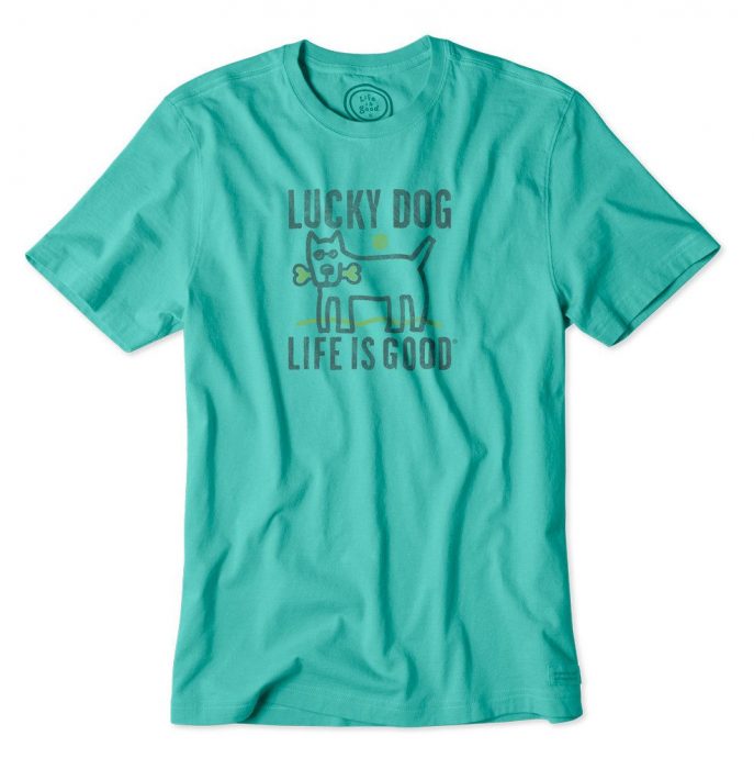 Life Is Good 'Lucky Dog' Bone Crusher Crewneck Tee Only $13.99!