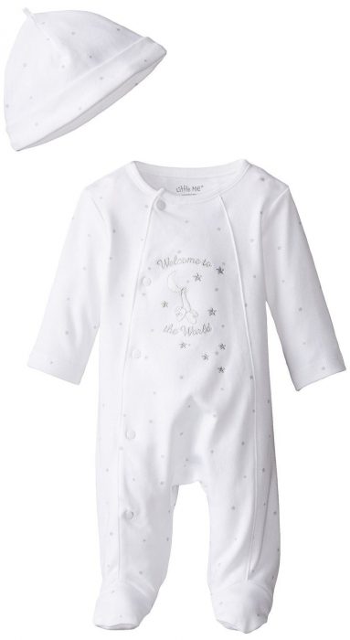 Newborn Welcome To The World Footed Bodysuit And Cap Set Only $11.99!