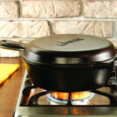 Lodge Pre-Seasoned Cast-Iron Combo Cooker, 3-Quart Just $26.69! (reg. $63)