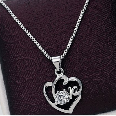 Love With a Round Zircon Pendant Necklace Just $3.90 Shipped!