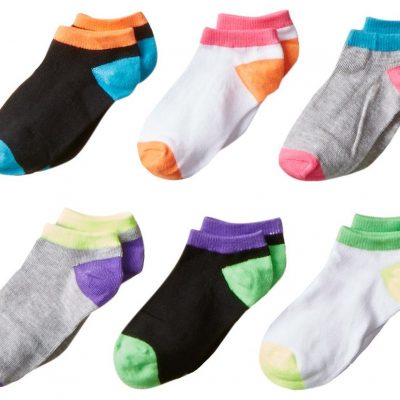 Maidenform Big Girls’ Six-Pack Neon-Tipped No Show Socks Only $2.41! (Reg. $14)