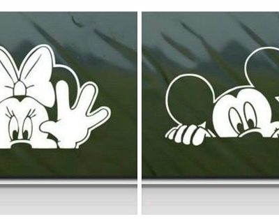 Minnie Mouse and Mickey Mouse White Sticker Decal $3.89 + FREE Shipping!