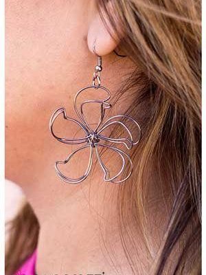 Miss Daisy Earrings In Gunmetal Finish Just $5!