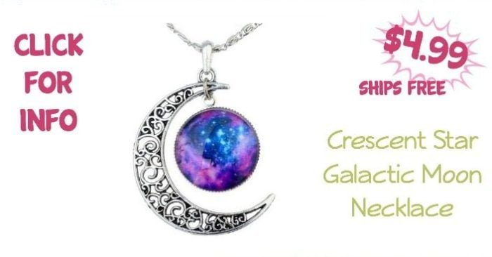 Crescent Star Galactic Moon Necklace Only $4.99! Ships FREE!