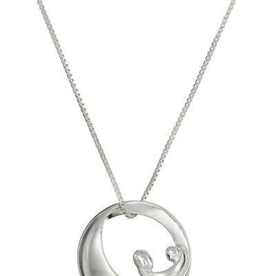 Sterling Silver Mother-&-Child Silhouette Necklace Only $20.61! (Reg. $34)