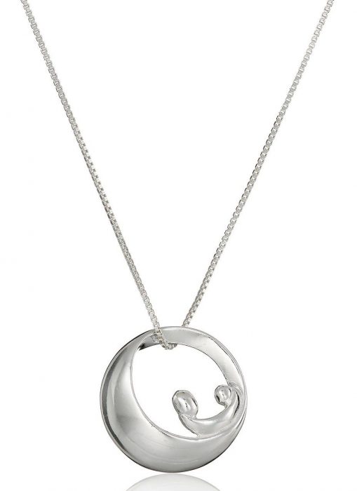 Sterling Silver Mother-&-Child Silhouette Necklace Only $20.61! (Reg. $34)