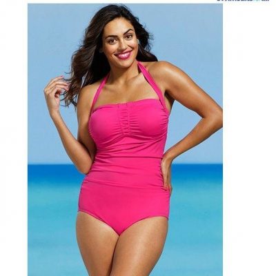 Shore Club Plus Size Halter Swimsuit Only $31 Shipped!