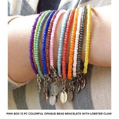 Adjustable Colorful Bead Stainless Steel Bracelets 12 Pc Set Only $11 Shipped!