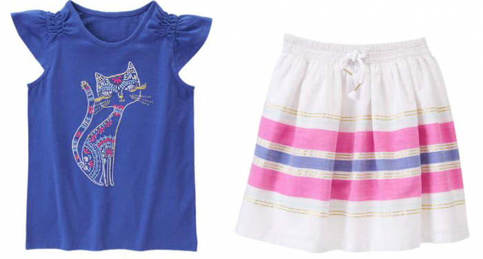 Desert Glam Kitty Tee & Sparkle Striped Skirt Only $12.99 Each At Gymboree!
