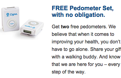 2 FREE Pedometers From CignaHealth!