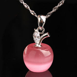 Pink Apple Cat's Eye Crystal Pendant Only $3.77 Plus FREE Shipping!