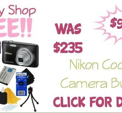 Nikon Coolpix 20.1 MP Point & Shoot Digital Camera Bundle $99.95! (Reg. $235!)