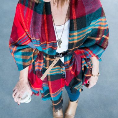 Adrienne Plaid Shawl Only $19.95 Shipped!